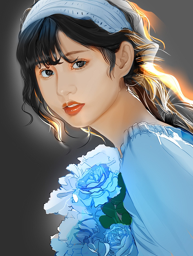 漂亮的藍(lán)色系小姐姐，畫(huà)她?。。。▓DZMzE5MTg2Mzg0） - 創(chuàng)作習(xí)作 - 站酷設(shè)計(jì)師愛(ài)畫(huà)畫(huà)的小雨兒原創(chuàng)素材 - 站酷ZCOOL