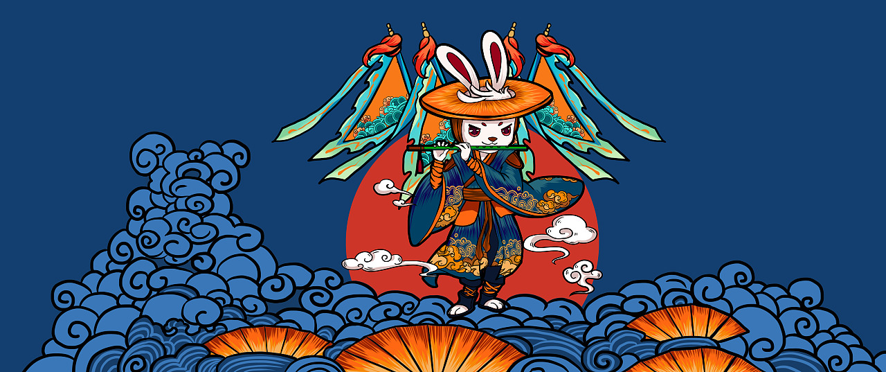 国潮兔子卡通形象设计（图ZMjgwMzAwOTUy） - IP形象 - 站酷设计师红侠客品牌策划原创素材 - 站酷ZCOOL