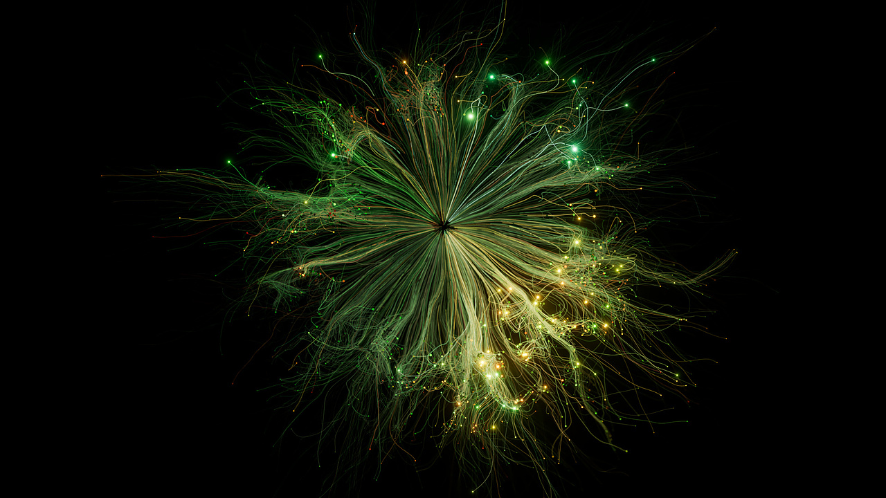 c4d xp粒子光线蔓延动画,使用OC渲染