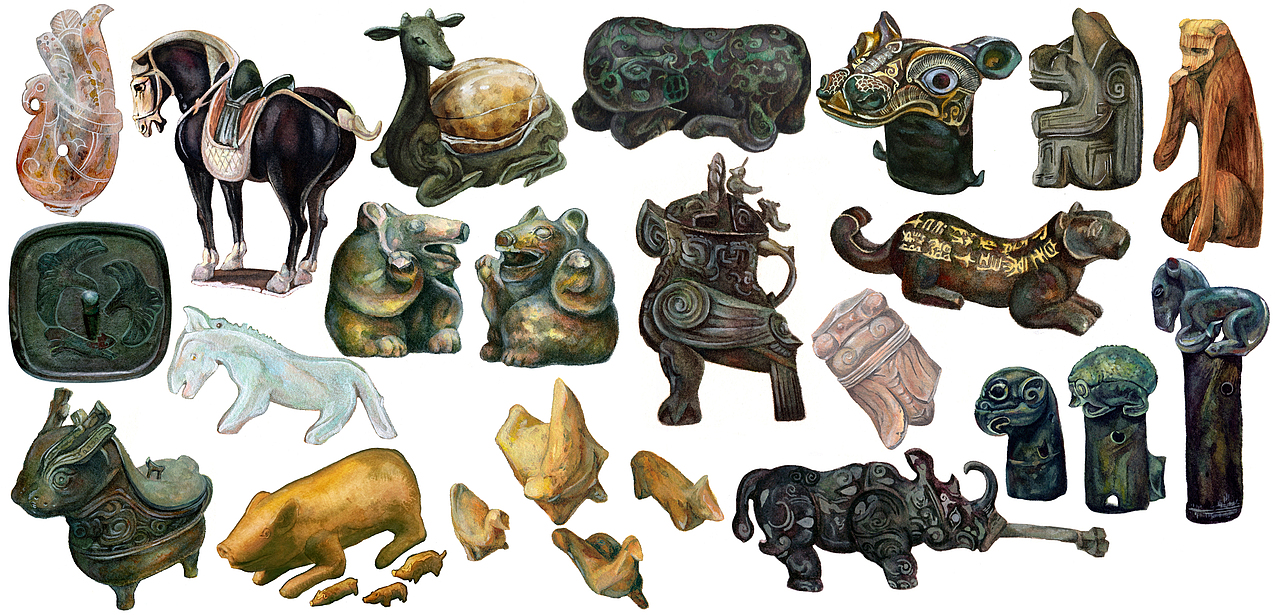 博物馆里的小动物（图ZMjkxNzc1OTAw） - 绘本 - 站酷设计师樱乔原创素材 - 站酷ZCOOL