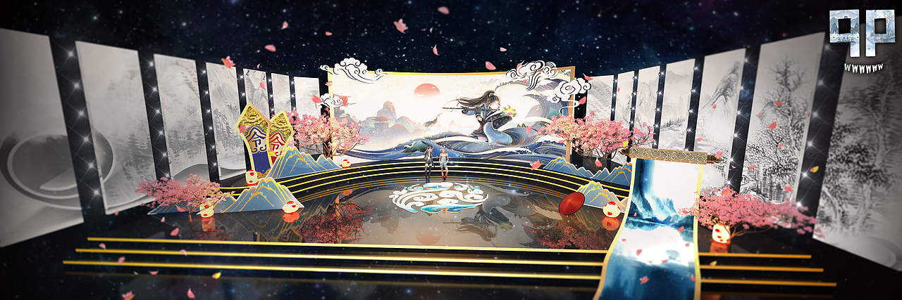 邱鹏舞美设计江湖武侠晚会舞美