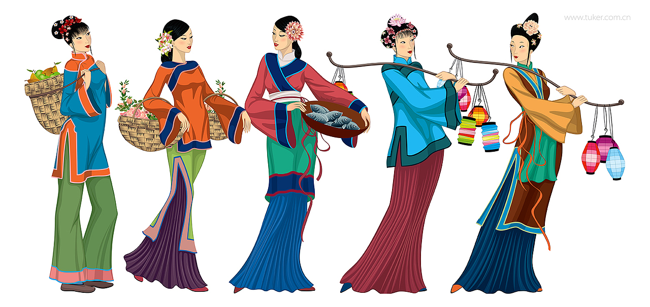 中国古典美女商业插画