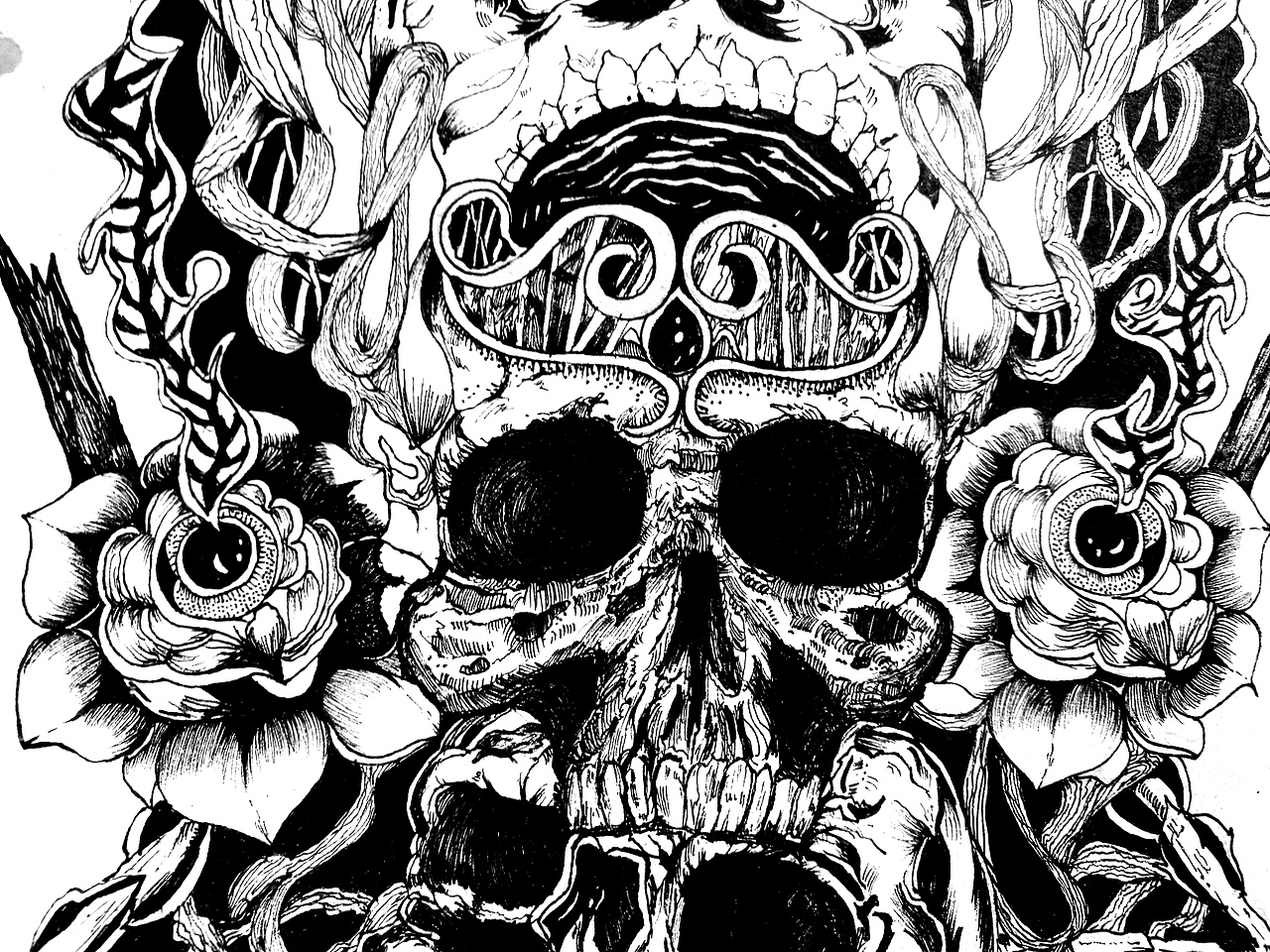 魔鬼骷髅头（图ZODU3MDQzMjg=） - 艺术插画 - 站酷设计师xue小小桃原创素材 - 站酷ZCOOL