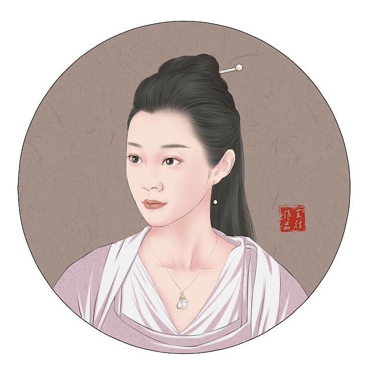 工笔人物——范若若（图ZMTkzMTM0NzA4） - 创作习作 - 站酷设计师王往Robin原创素材 - 站酷ZCOOL