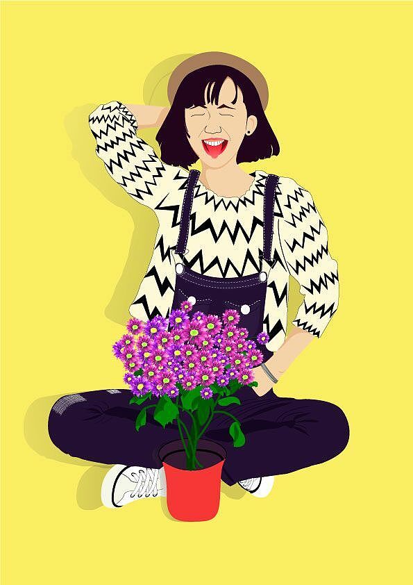 人物插画（图ZMzE1MDYzNjQ=） - 商业插画 - 站酷设计师茴香叶子原创素材 - 站酷ZCOOL