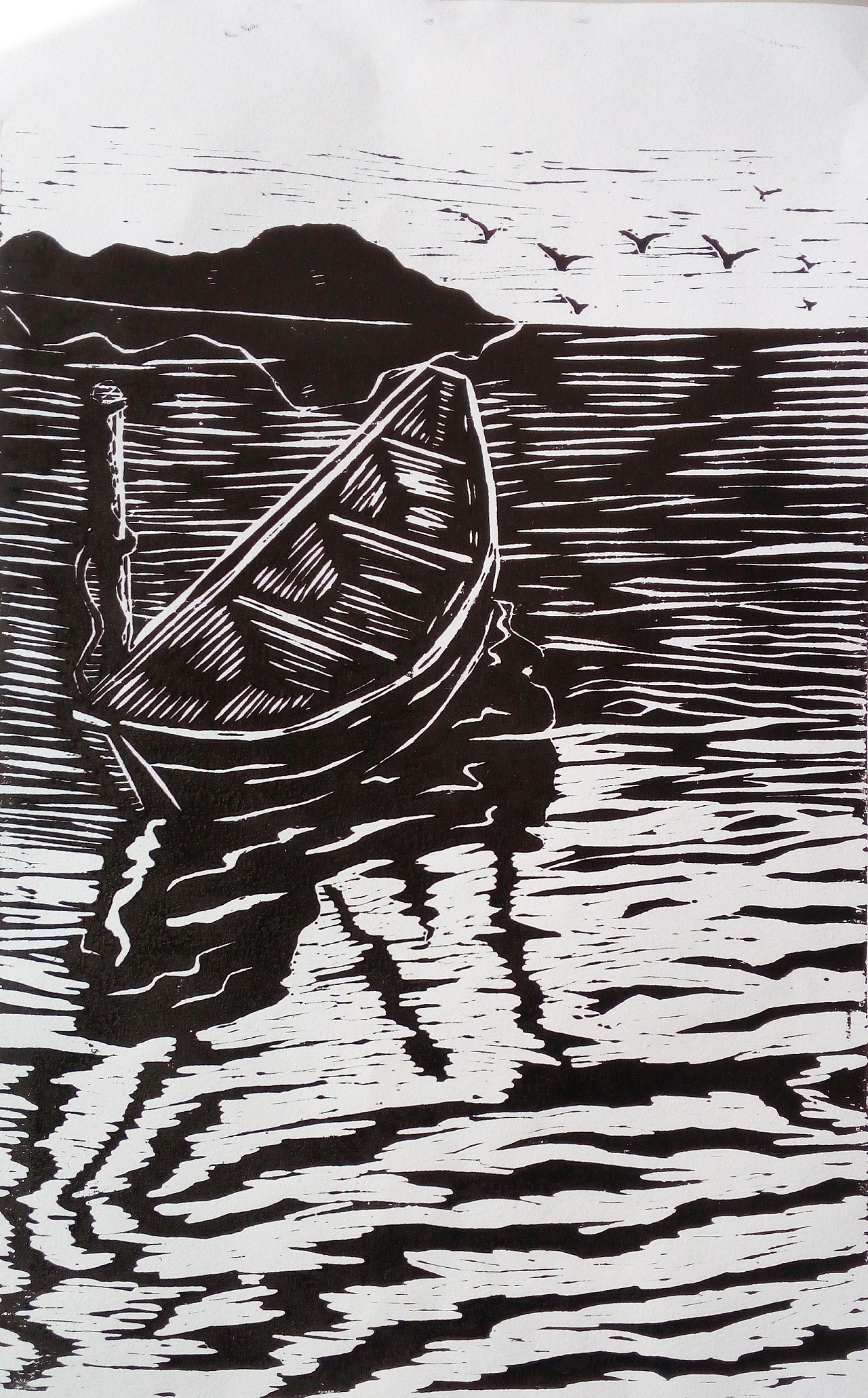 小船|纯艺术|版画|信仰心木 - 原创作品 - 站酷 (zcool)