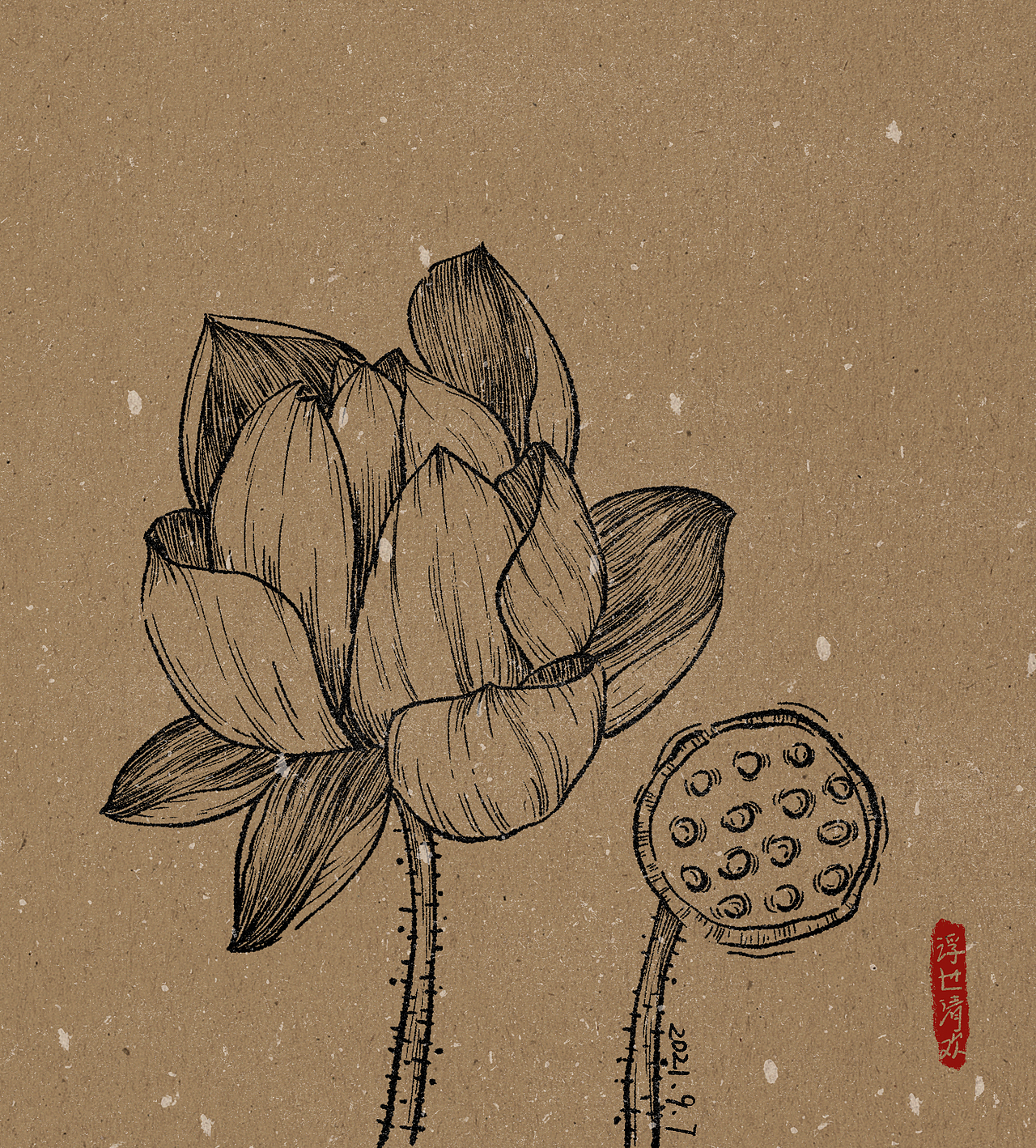 荷花（图ZMjcwMTc4OTAw） - 创作习作 - 站酷设计师昔伶舟原创素材 - 站酷ZCOOL