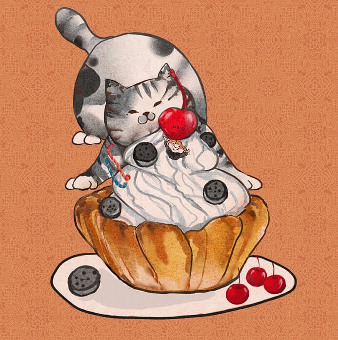 蛋糕小猫，一天一猫。9天份的。（图ZMTg0OTIwMTg4） - 创作习作 - 站酷设计师你单身原创素材 - 站酷ZCOOL