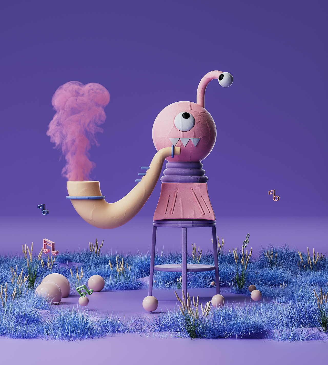 C4D建模渲染 《小怪兽音乐会》