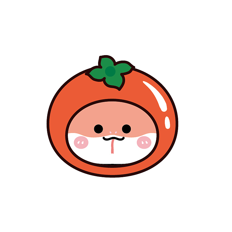 水果系列祝福蛇卡通可爱插画手绘图片素材头像