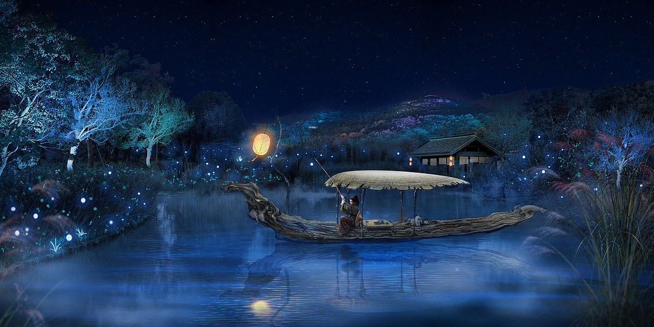 南北湖行浸式“澉川诗梦”实景演艺光影夜游文旅