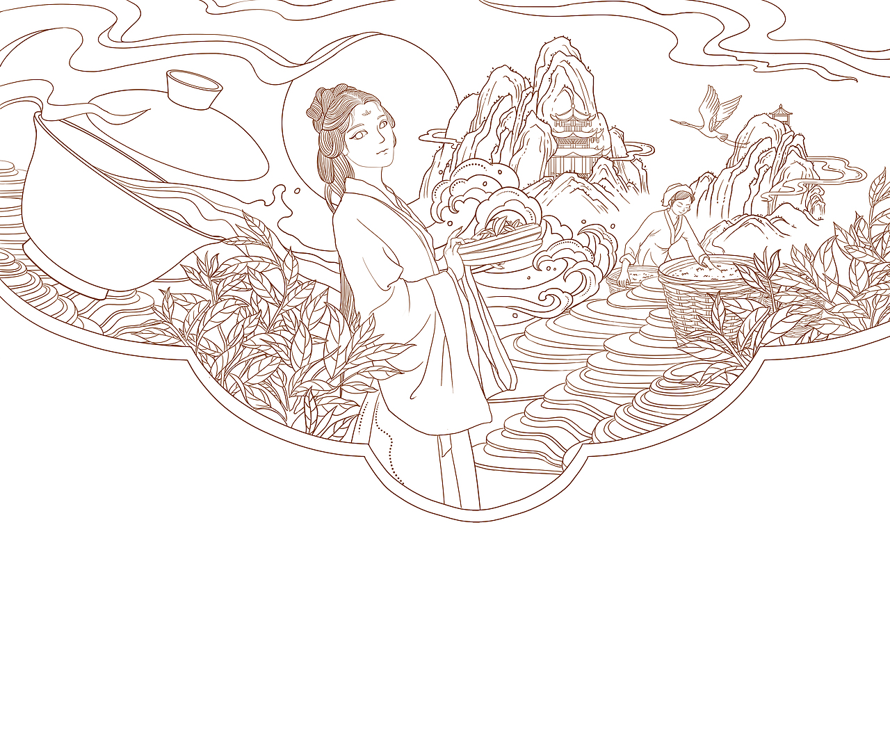 恩施玉露 国风茶叶包装设计（图ZMzI5NTE5Njg4） - 商业插画 - 站酷设计师Shi_qi_原创素材 - 站酷ZCOOL