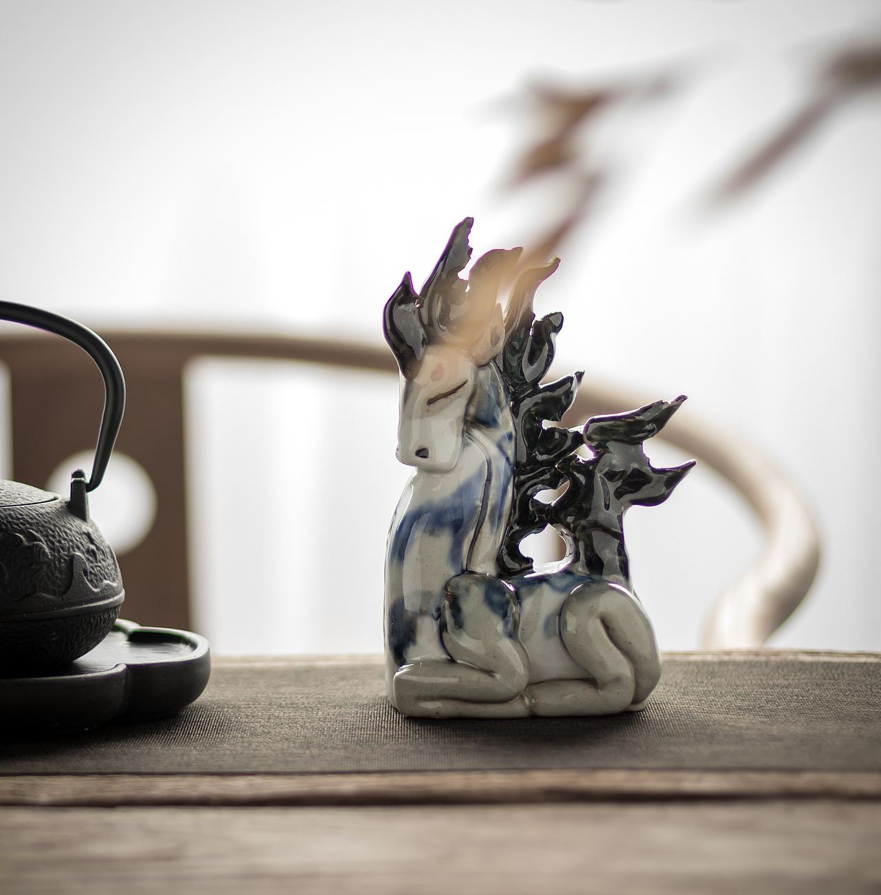 器十二 景德镇手工捏雕 十二生肖彩釉马陶瓷工艺品