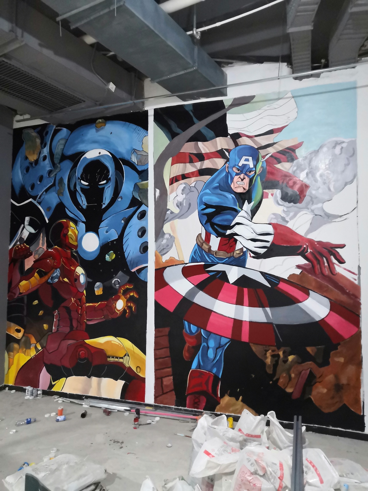 途虎养车墙绘"漫威三杰"