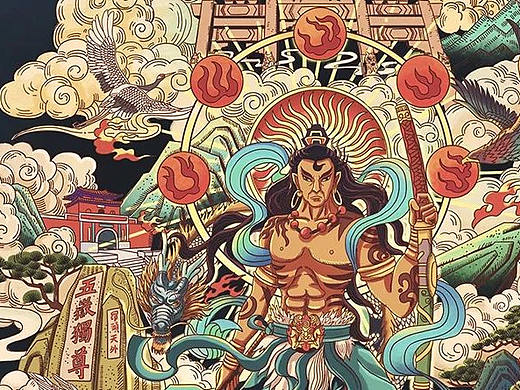 泰山石敢当任务形象插画及周边