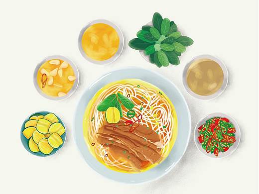 越南米粉插画