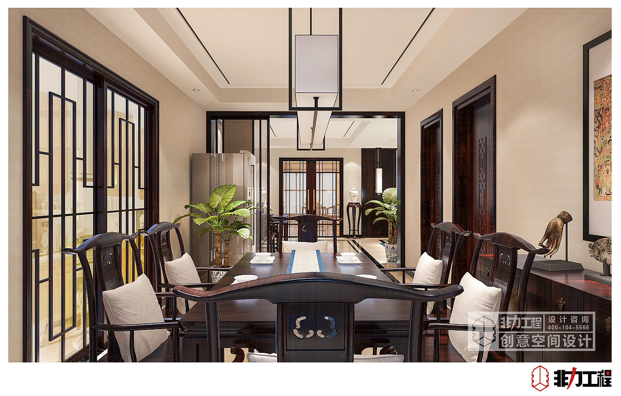 【非力工程·新中式家装风格】- 案例分享（图ZNzA3NDg4NDQ=） - 家装设计 - 站酷设计师非力一家装设计原创素材 - 站酷ZCOOL