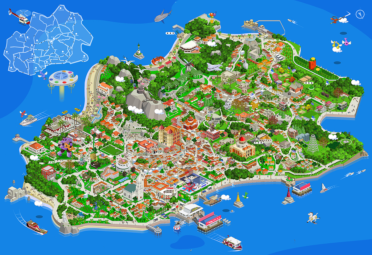 鼓浪屿象素地图