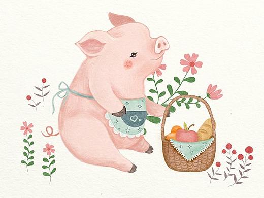 猪年画只小猪猪