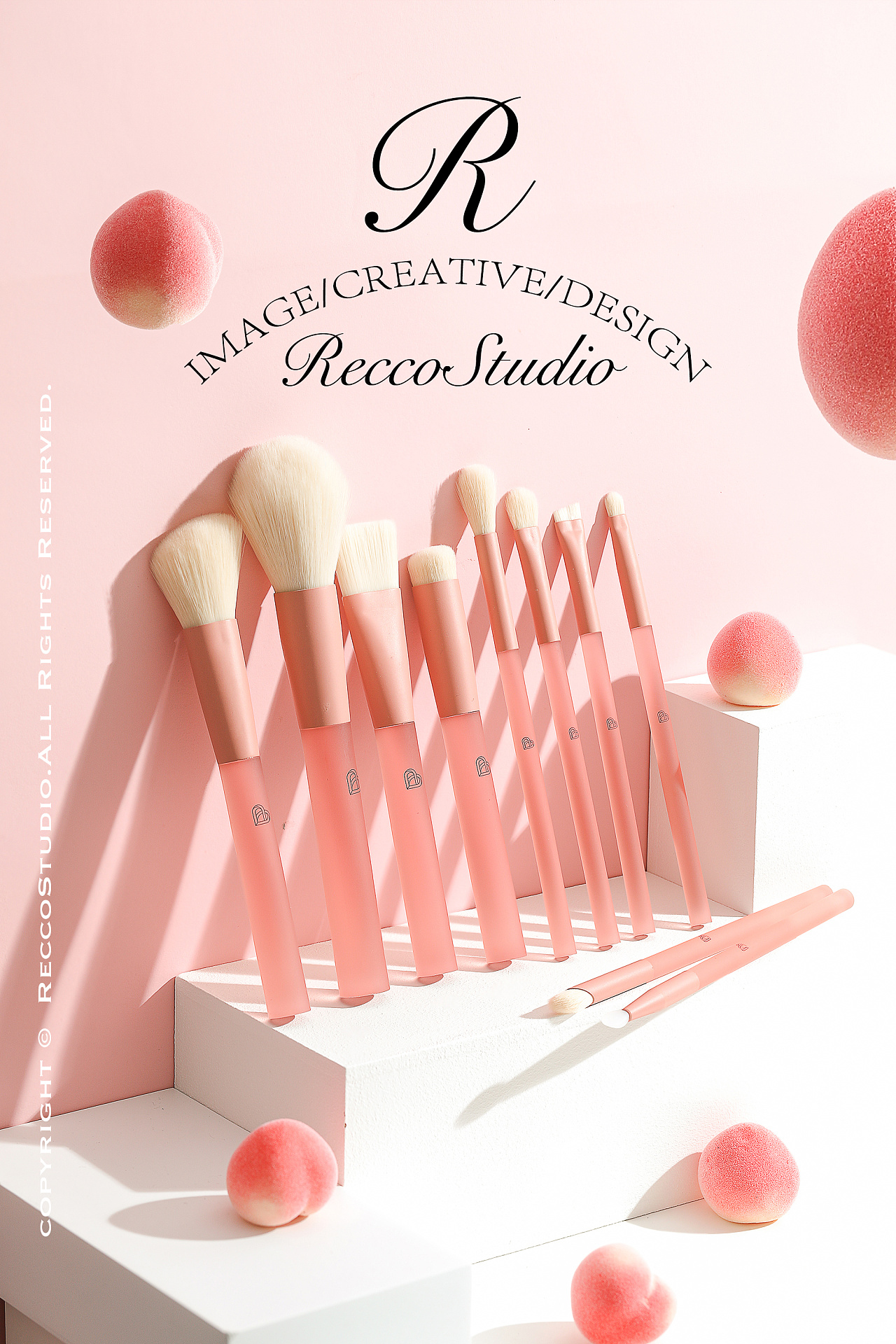 recco | blj半糖蜜桃 化妆刷 美妆工具 产品静物摄影|摄影|产品摄影