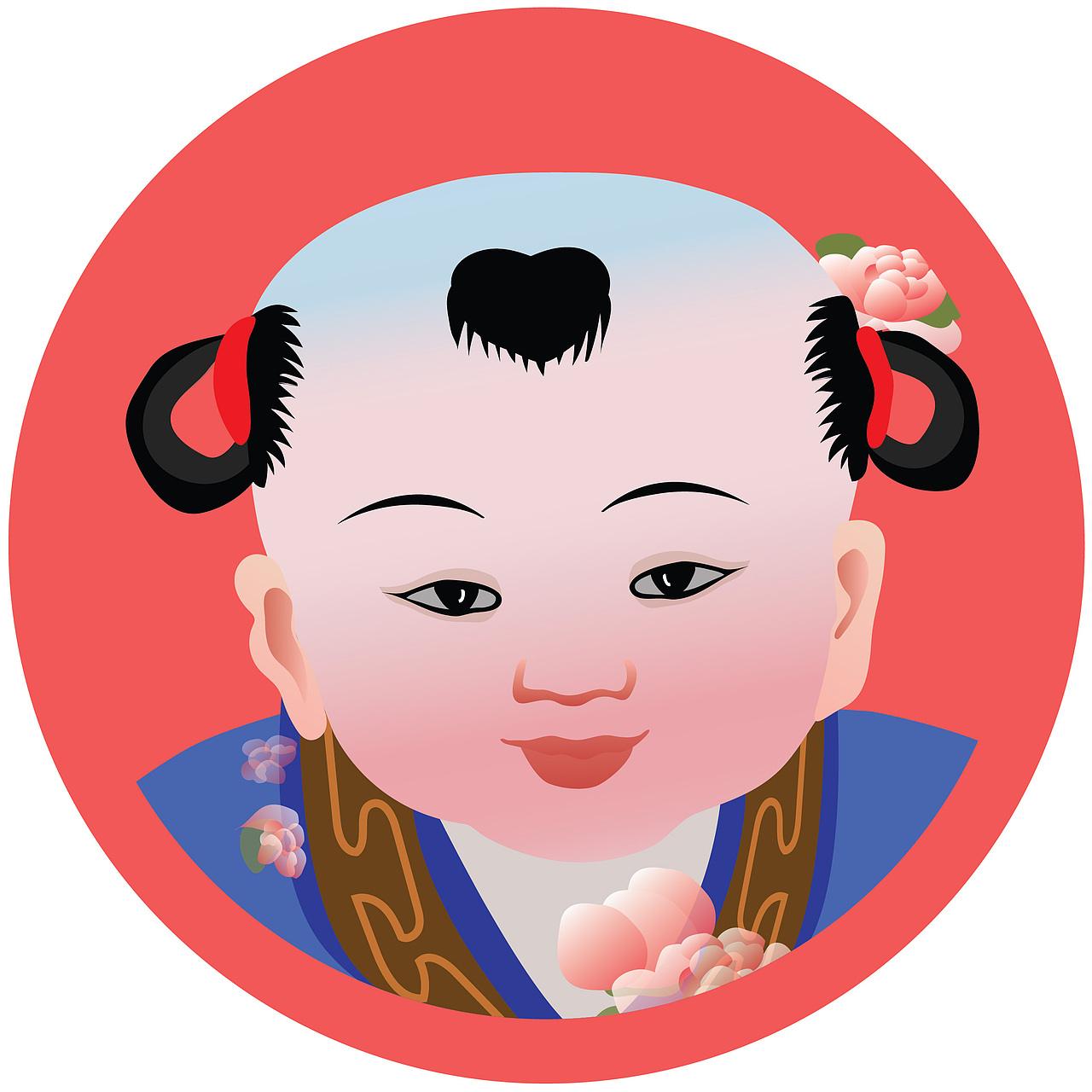 杨柳青年画人物插画
