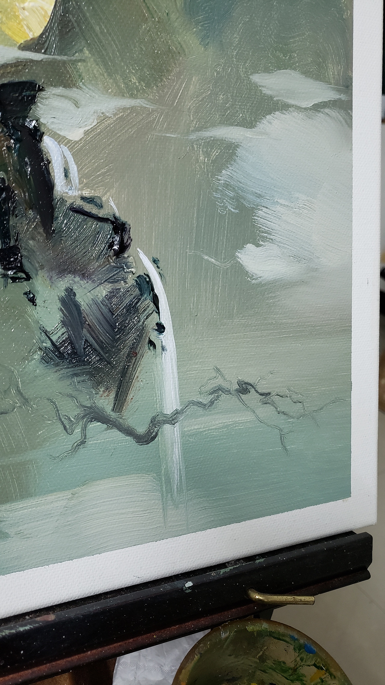 写意油画山水《白鸟空峰》（图ZMjUxNTY0MDc2） - 绘画 - 站酷设计师张临原创素材 - 站酷ZCOOL