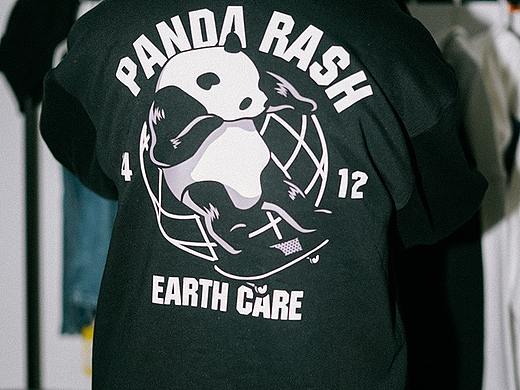 STRETAG熊猫帽衫黑色开衫拉链情侣卫衣国潮流行外套