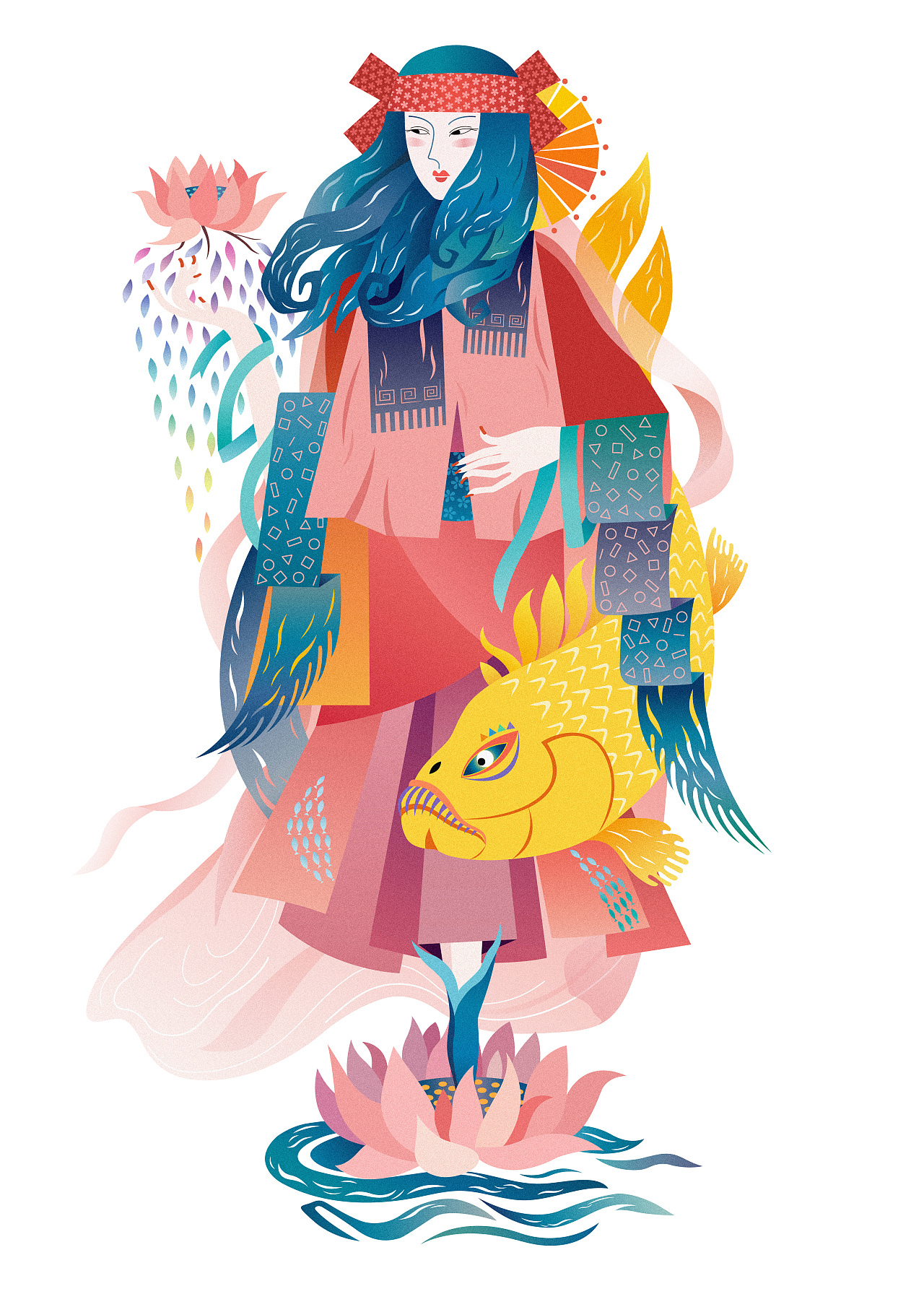 "月出"人物插图设计|插画|概念设定|大黎子 - 原创作品 - 站酷 (zcool