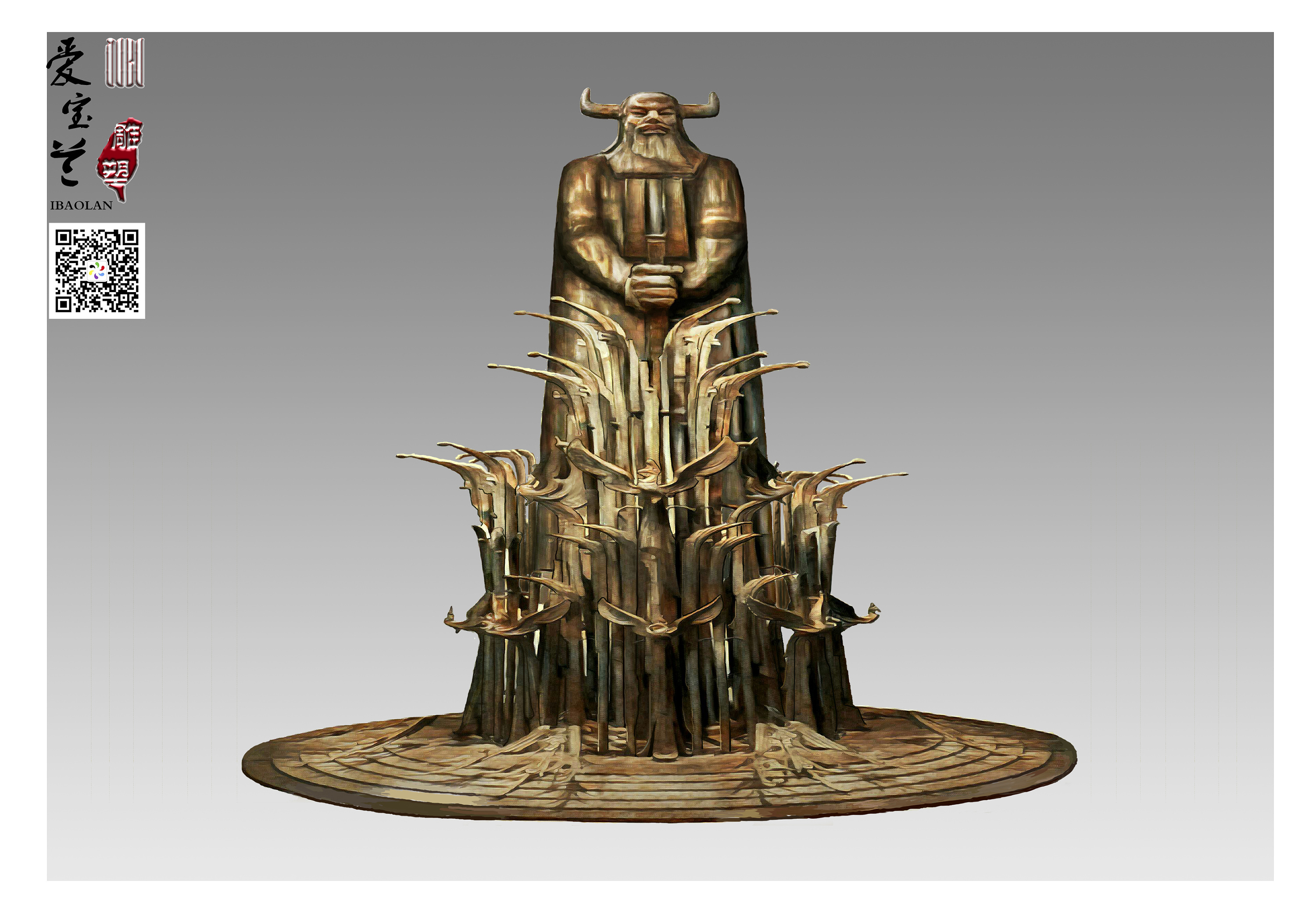 人物雕塑原创设计效果图欣赏