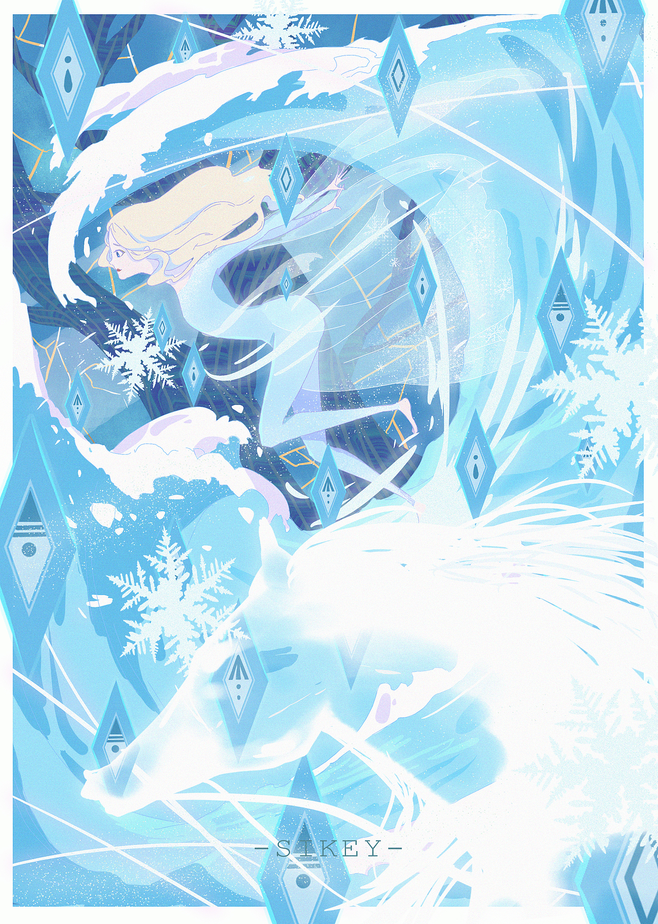 冰雪奇缘2 艾尔莎（图ZMTg2MjkxNTI4） - 创作习作 - 站酷设计师咸七呀_原创素材 - 站酷ZCOOL