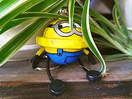 真皮小黄人手工皮铃个性私人diy定制宠物铃铛 创意礼物