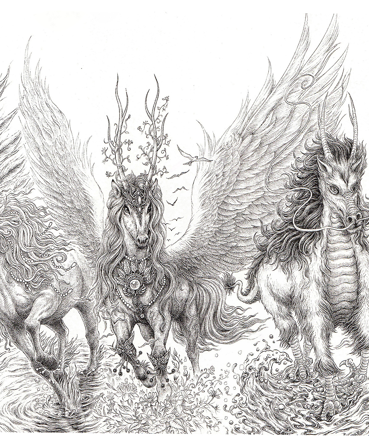 《天马行空图》傅淳强手绘作品