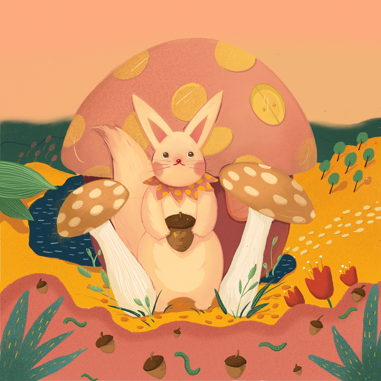 插画的小世界《蘑菇屋秘密》