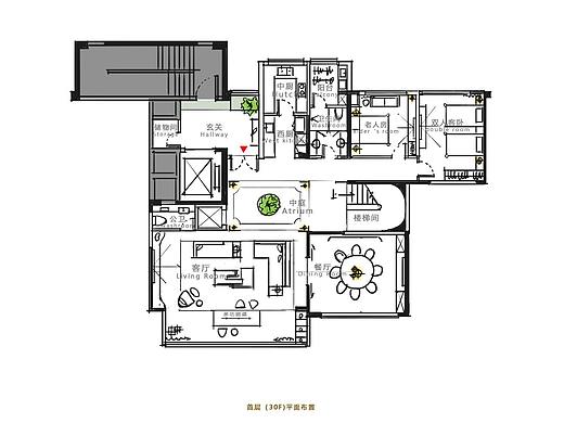 高层住宅B的平面布局与空间手稿