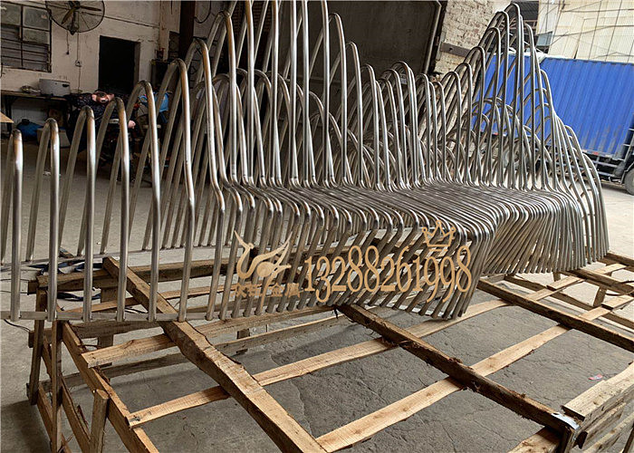 园林景观镜面不锈钢假山雕塑 不锈钢圆管扭弯假山造型