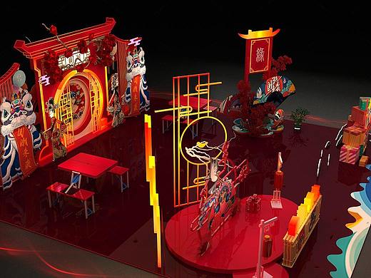 国潮中国风户外主题网红拍照区