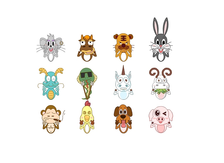 十二生肖剪刀手（图ZOTgwNjI0OA==） - 创作习作 - 站酷设计师Damon_Y原创素材 - 站酷ZCOOL