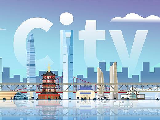 中国城市矢量地标建筑系列 China City Illustration