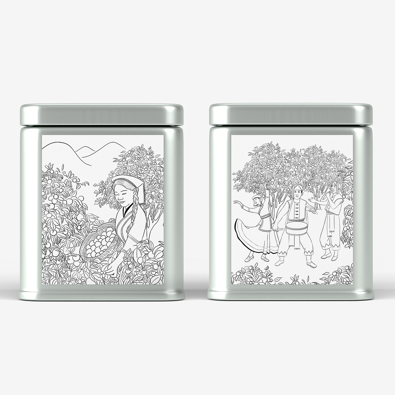 茶叶包装插画(已商用)