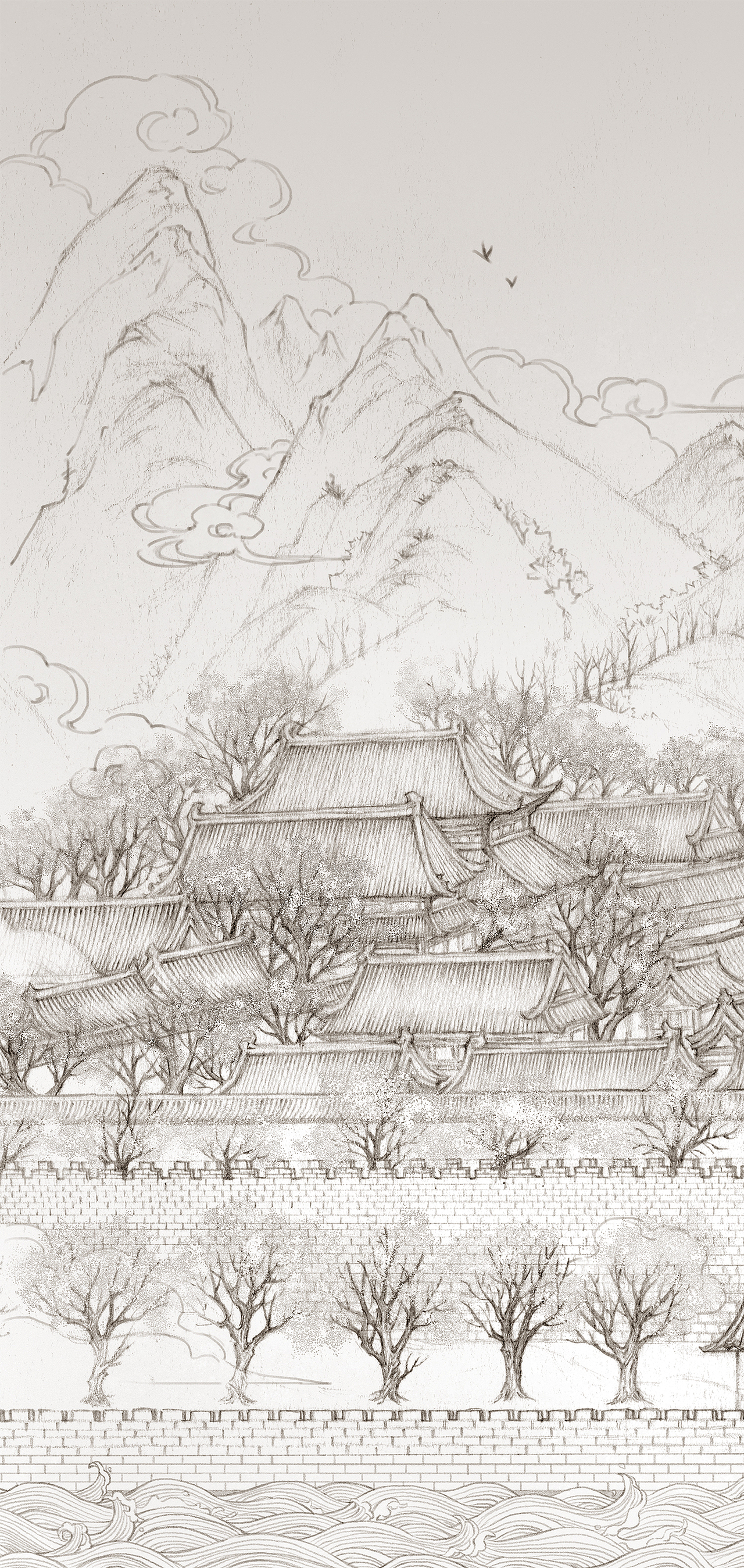 紫禁城线稿（图ZMzEwMzc2NjE2） - 商业插画 - 站酷设计师古戈力1原创素材 - 站酷ZCOOL