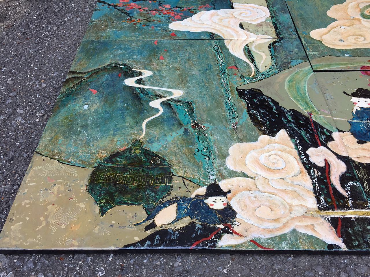 【漆画】山鬼·初次尝试漆艺组画（图ZODc1MjUyNTY=） - 绘画 - 站酷设计师ASHEH原创素材 - 站酷ZCOOL