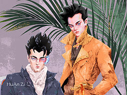 之前绘制的人物角色插画