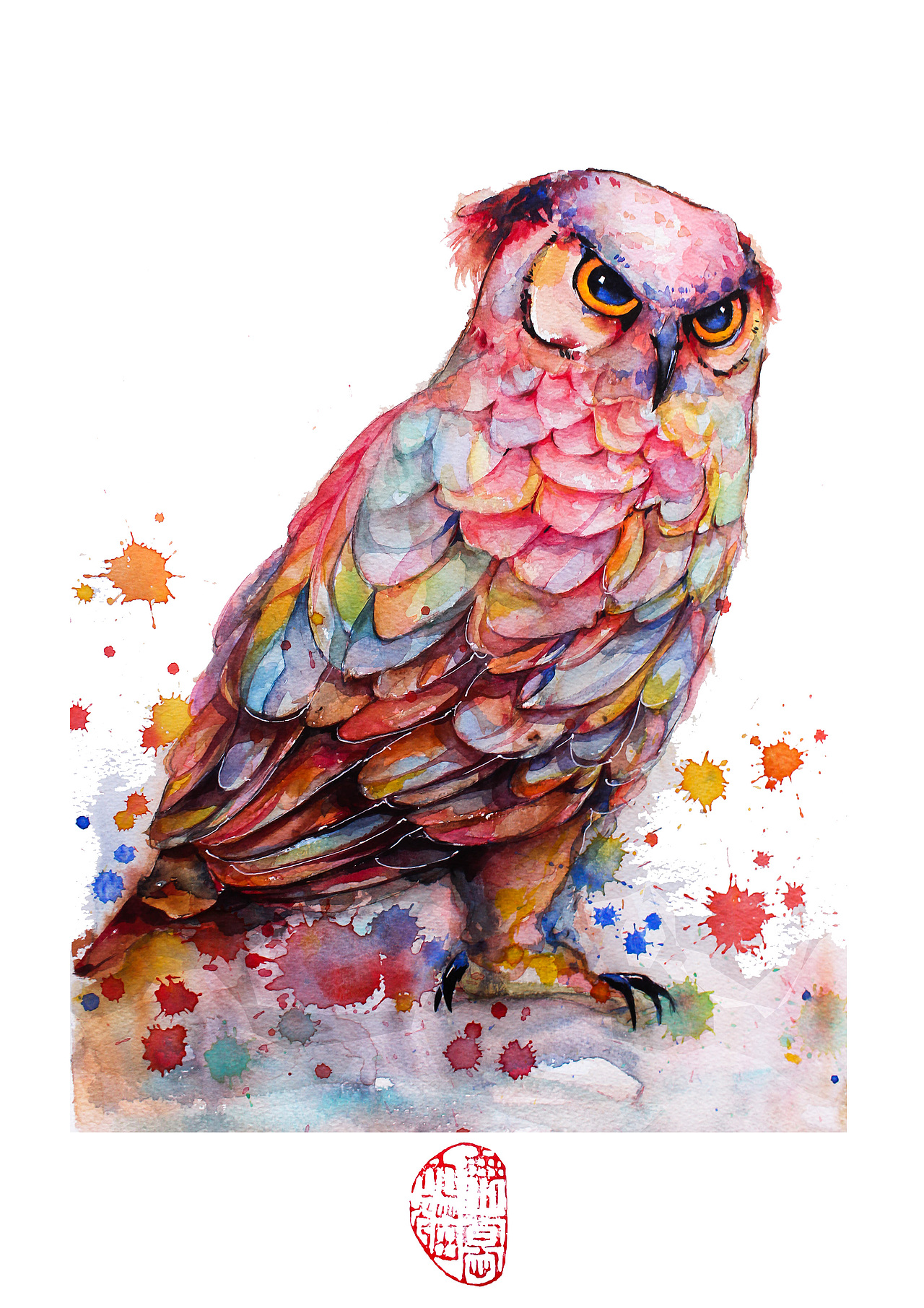 猫头鹰|插画|商业插画|大猫爱看鱼_原创作品-站酷zcool