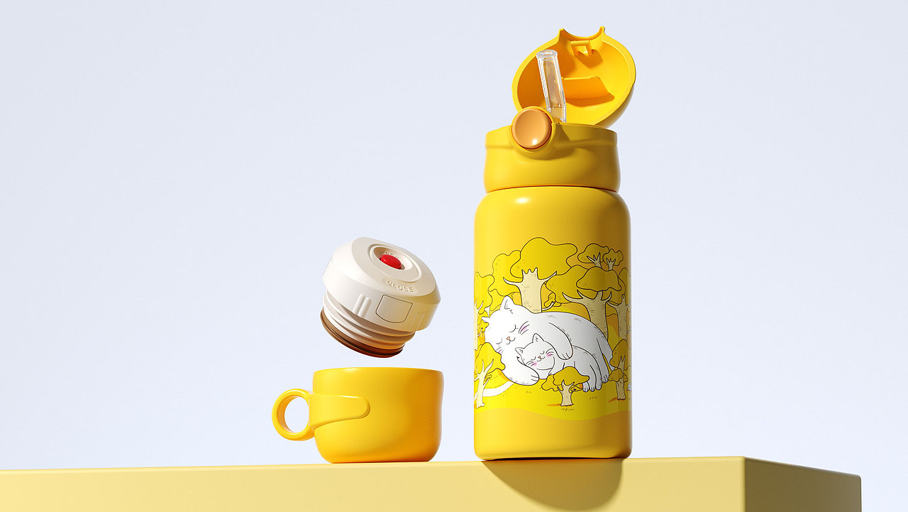 一部分保温杯插画图案以及配色方案