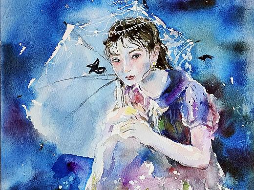 【水彩】【小黑船】安静的飞鸟（个人主页-ZNDUzMjU4OTY=） - 绘画 - 站酷设计师做啥子原创素材 - 站酷ZCOOL