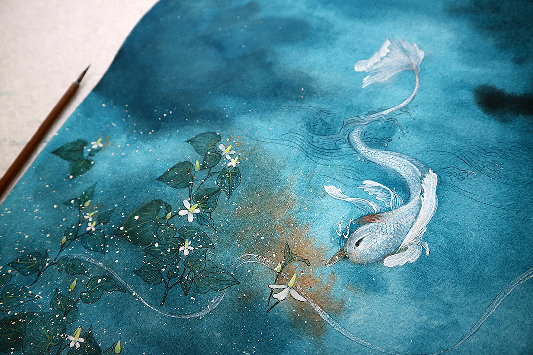 原创｜一条属于水中非鱼非蛇的怪蛟（图ZNzk3NTcwOTI=） - 绘画 - 站酷设计师阿呜有几画原创素材 - 站酷ZCOOL