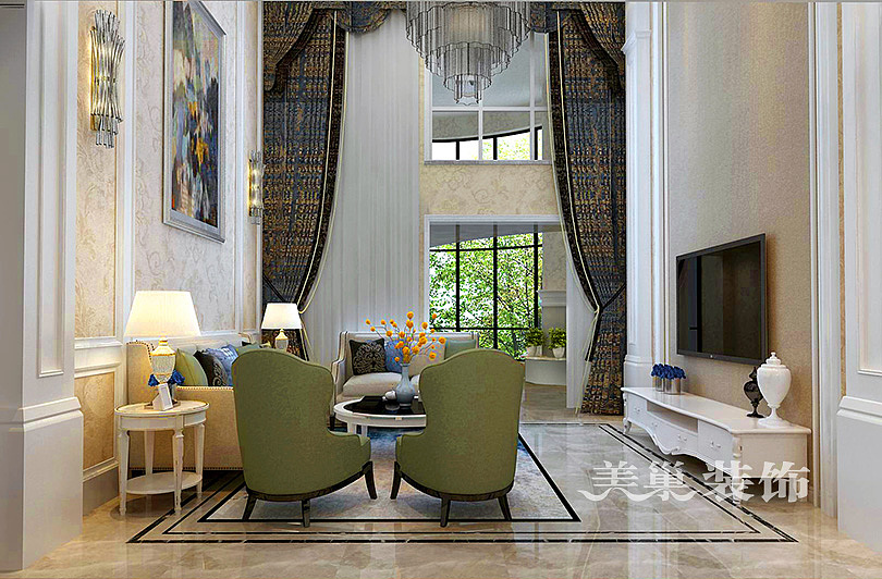 郑州美巢挑空客厅设计