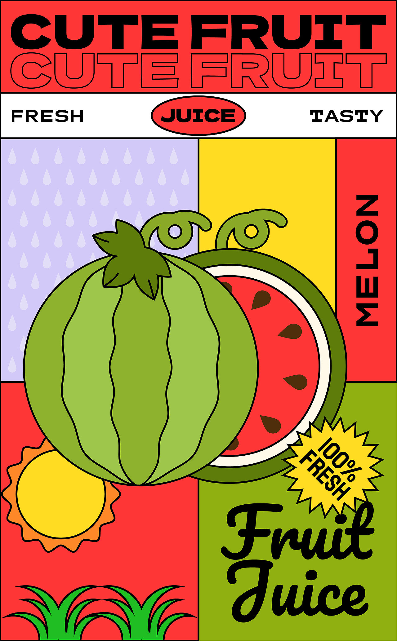 罐装果汁饮料商业插画包装设计