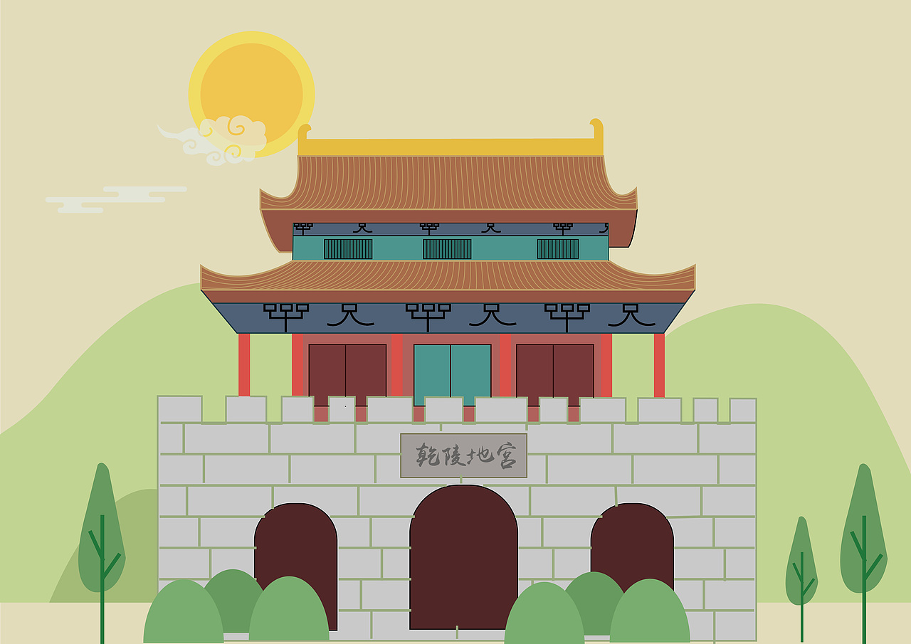 古建筑插画