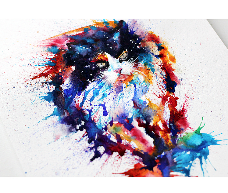 水彩下的貓青年（圖ZMjc0MjMzNzY=） - 商業(yè)插畫 - 站酷設(shè)計(jì)師lvireland原創(chuàng)素材 - 站酷ZCOOL